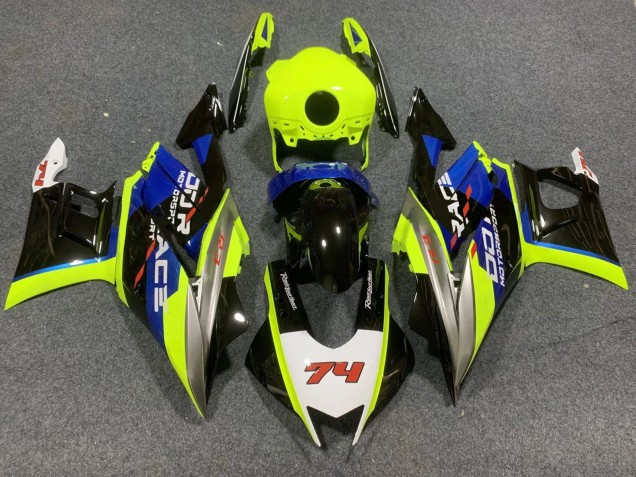Carenados Moto Yamaha YZF R3/R25 2022-2024 - Neon Verde Azul Negro Brillante 74 Baratos