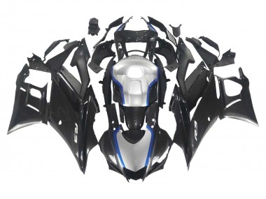 Carenados Moto Yamaha YZF R3/R25 2022-2024 - Negro FibraCarbono Estilo Plata Azul Baratos