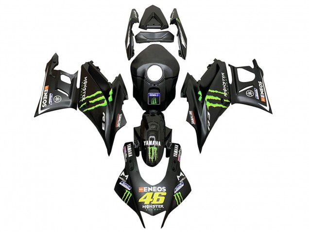 Carenados Moto Yamaha YZF R3/R25 2022-2024 - Negro Verde Monstruo ENEOS 46 Baratos
