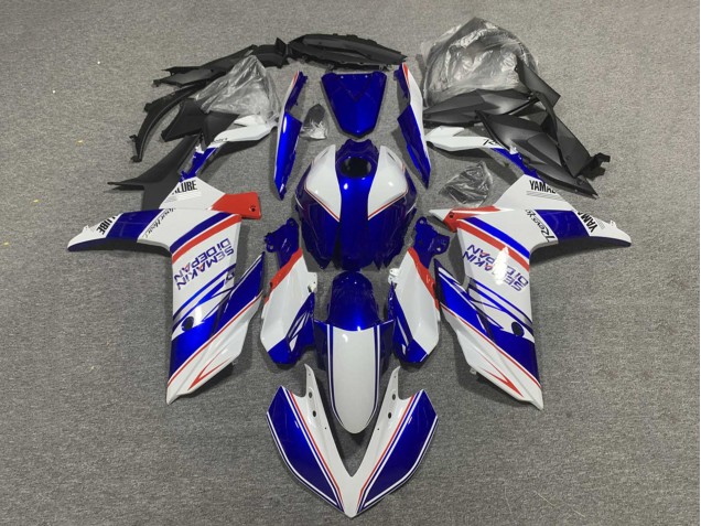Carenados Moto Yamaha YZF R3/R25 2022-2024 - Azul Blanco Rojo Semakin Didepan Baratos