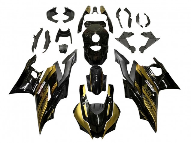 Carenados Moto Yamaha YZF R3/R25 2022-2024 - Oro Negro Brillante Semakin Didepan Baratos