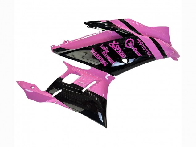 Carenados Moto Yamaha YZF R3/R25 2022-2024 - Rosa Negro Brillante Monstruo Baratos