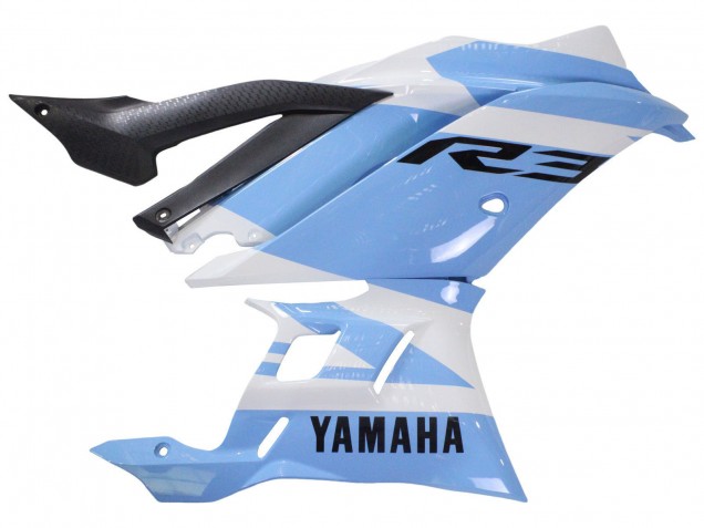 Carenados Moto Yamaha YZF R3/R25 2022-2024 - Blanco Azul Claro Baratos