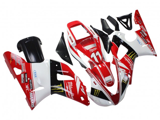 Carenados Moto Yamaha YZF 1000 R1 1998-1999 - Rojo Blanco Negro Amarillo Monstruo Milwaukee MAXXIS 11 Baratos