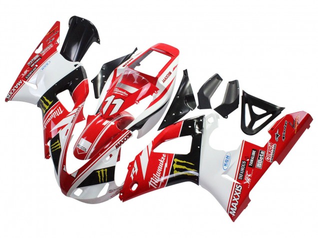 Carenados Moto Yamaha YZF 1000 R1 1998-1999 - Rojo Blanco Negro Amarillo Monstruo Milwaukee MAXXIS 11 Baratos