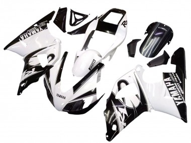 Carenados Moto Yamaha YZF 1000 R1 1998-1999 - Blanco Negro Brillante Baratos