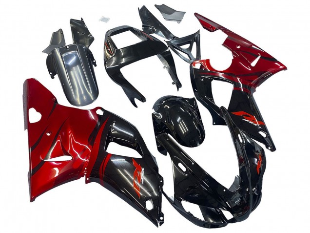 Carenados Moto Yamaha YZF 1000 R1 1998-1999 - Negro Brillante Rojo Baratos
