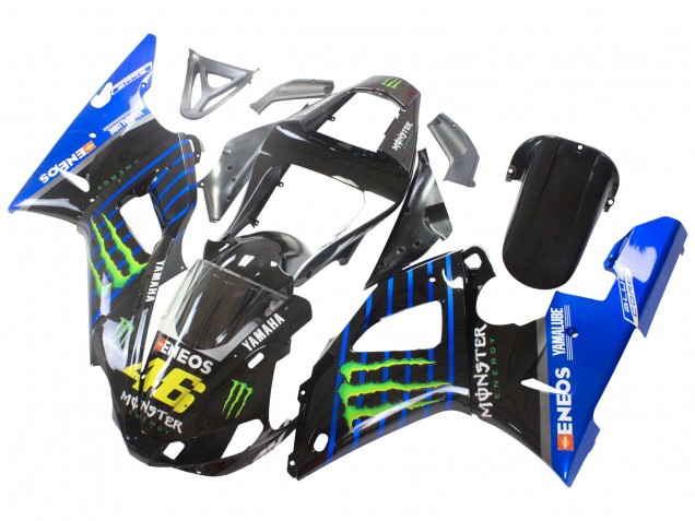 Carenados Moto Yamaha YZF 1000 R1 2000-2001 - Azul Negro Verde Monstruo Yamalube ENEOS 46 Baratos