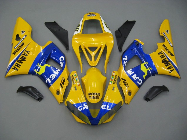 Carenados Moto Yamaha YZF 1000 R1 2000-2001 - Blanco Amarillo Azul Motul Camello Baratos