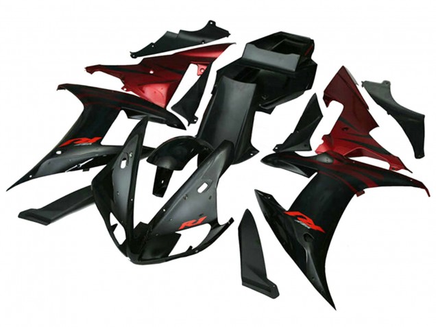Carenados Moto Yamaha YZF 1000 R1 2002-2003 - Rojo Negro Llama Baratos