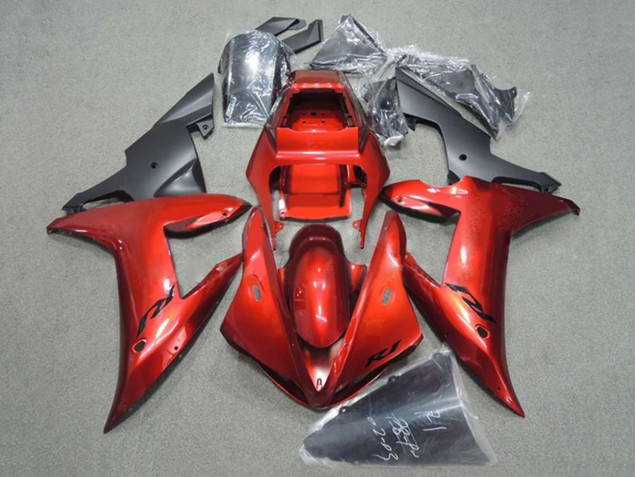 Carenado Moto Yamaha YZF 1000 R1 2002-2003 - Rojo Negro Mate Baratos