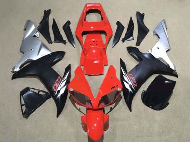 Carenados Moto Yamaha YZF 1000 R1 2002-2003 - Rojo Plata Negro Mate Baratos
