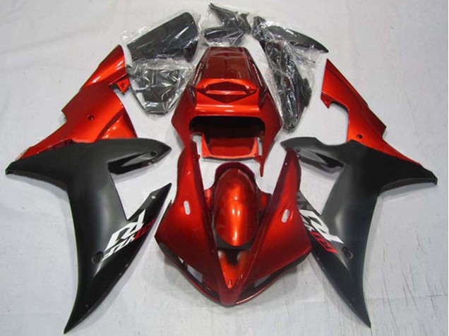 Carenados Moto Yamaha YZF 1000 R1 2002-2003 - Rojo Negro Mate Baratos