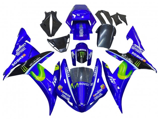 Carenados Moto Yamaha YZF 1000 R1 2002-2003 - Azul Negro Verde MoviStar ENEOS Monstruo Baratos