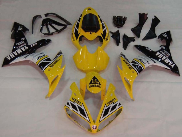 Carenados Moto Yamaha YZF 1000 R1 2004-2006 - Amarillo Blanco Negro Brillante Baratos
