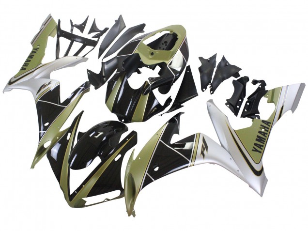 Carenados Moto Yamaha YZF 1000 R1 2004-2006 - Oro Claro Blanco Negro Brillante Baratos