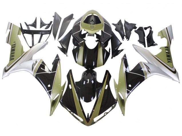 Carenados Moto Yamaha YZF 1000 R1 2004-2006 - Oro Claro Blanco Negro Brillante Baratos
