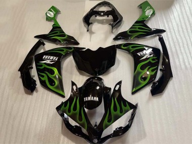 Carenados Moto Yamaha YZF 1000 R1 2004-2006 - Negro Brillante Verde Llama Blanco Calcomanía Baratos