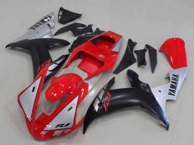 Carenados Moto Yamaha YZF R1 2002-2003 - Rojo Plata Negro Mate Baratos
