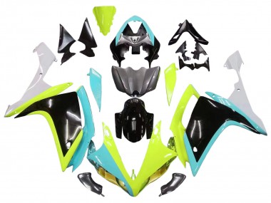 Carenados Moto Yamaha YZF 1000 R1 2007-2008 - Azul Claro Verde Lima Negro Baratos