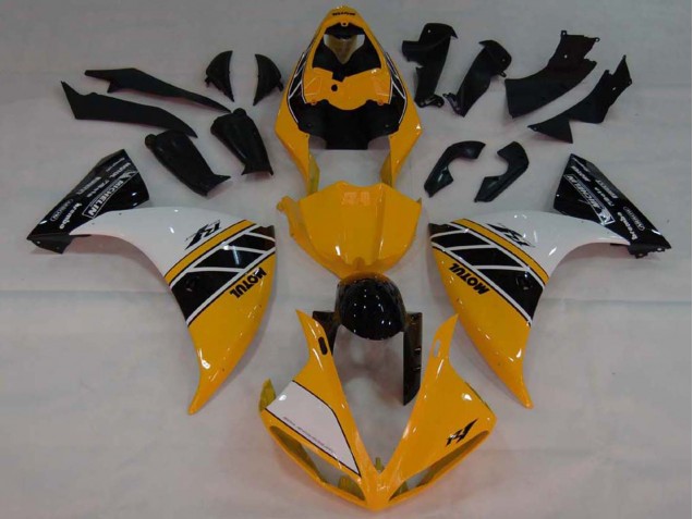 Carenados Moto Yamaha YZF 1000 R1 2007-2008 - Amarillo Blanco Negro Baratos