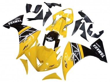 Kits Carenado Moto Yamaha YZF 1000 R1 2009-2011 - Amarillo Blanco Negro Raya Baratos
