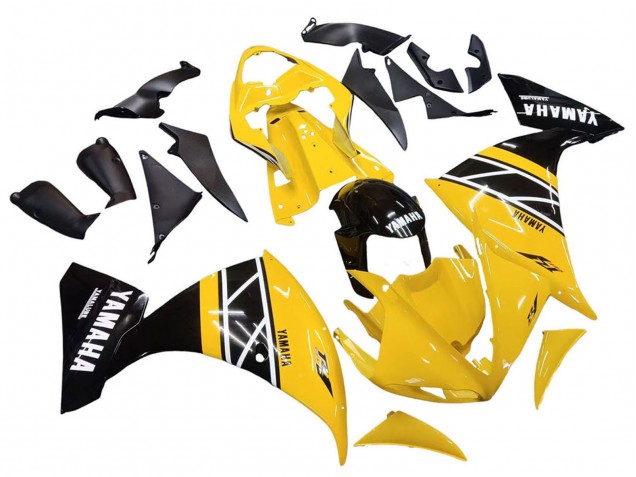 Kits Carenado Moto Yamaha YZF 1000 R1 2009-2011 - Amarillo Blanco Negro Raya Baratos