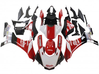 Carenado Moto Yamaha YZF 1000 R1 2015-2019 - Blanco Rojo Negro Milwaukee Baratos