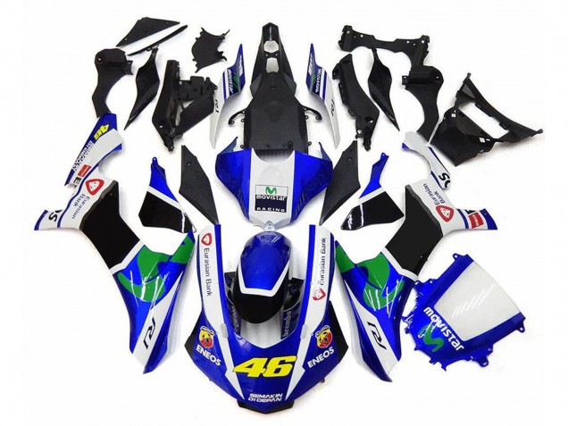 Carenados Moto Yamaha YZF 1000 R1 2020-2025 - Blanco Azul Verde Negro MoviStar ENEOS Semakin Didepan 46 Baratos