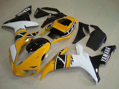 Carenados Moto Yamaha YZF R1 2002-2003 - Amarillo Blanco Negro Anniversary Baratos
