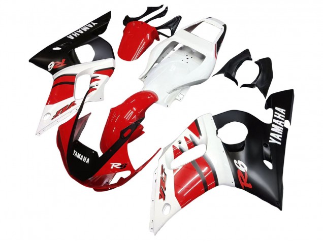 Carenados Moto Yamaha YZF 600 R6 1998-2002 - Blanco Rojo Negro Brillante Baratos