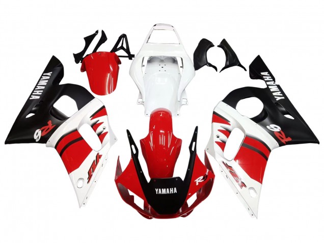 Carenados Moto Yamaha YZF 600 R6 1998-2002 - Blanco Rojo Negro Brillante Baratos