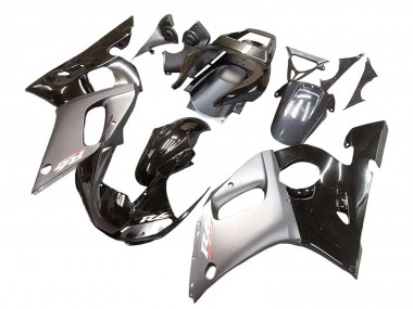 Carenados Moto Yamaha YZF 600 R6 1998-2002 - Plata Negro Brillante Baratos