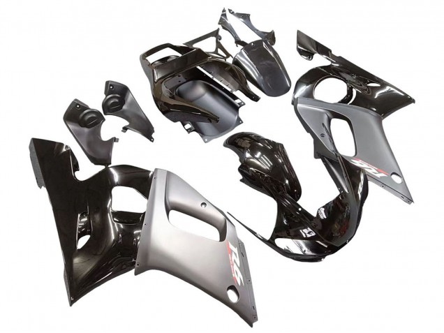 Carenados Moto Yamaha YZF 600 R6 1998-2002 - Plata Negro Brillante Baratos