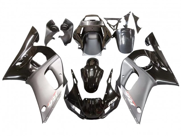 Carenados Moto Yamaha YZF 600 R6 1998-2002 - Plata Negro Brillante Baratos