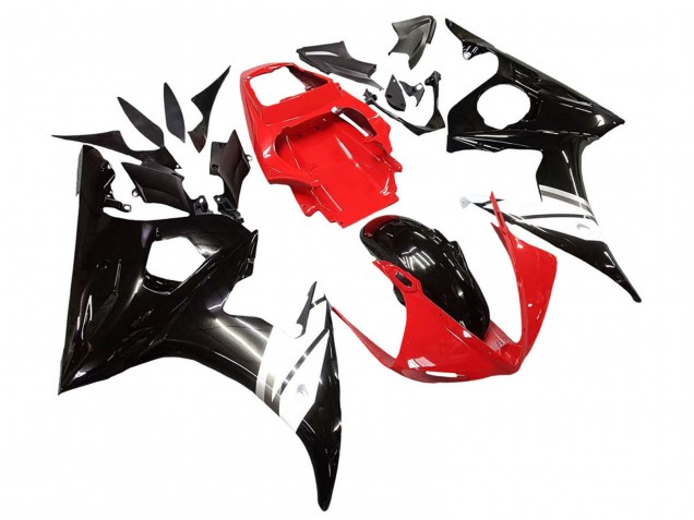 Carenados Moto Yamaha YZF R6 2003-2004 - Rojo Blanco Negro Brillante Baratos