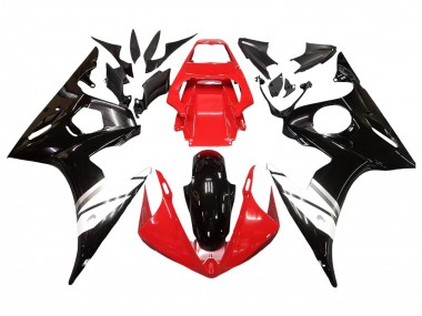 Carenados Moto Yamaha YZF R6 2003-2004 - Rojo Blanco Negro Brillante Baratos