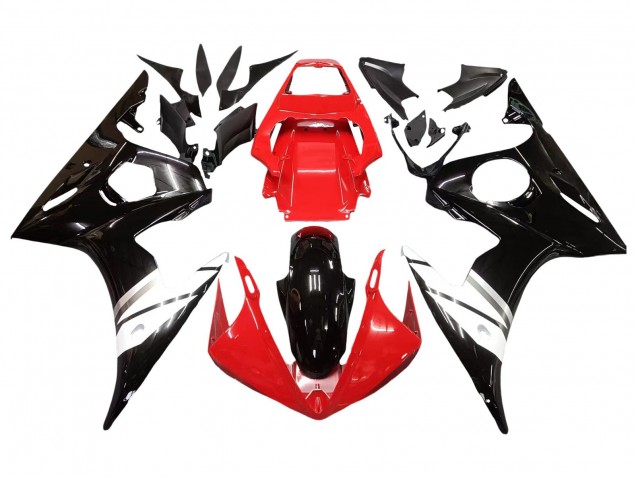 Carenados Moto Yamaha YZF R6S 2006-2009 - Rojo Blanco Negro Brillante Baratos