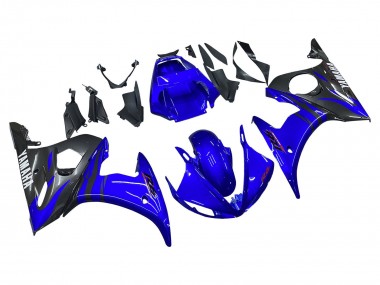 Carenados Moto Yamaha YZF R6 2003-2004 - Azul Negro Brillante Baratos