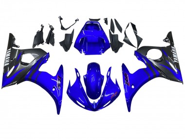 Carenados Moto Yamaha YZF R6 2003-2004 - Azul Negro Brillante Baratos
