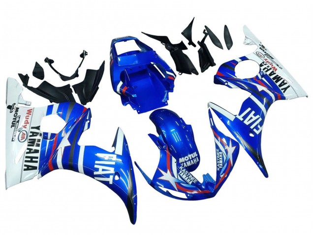 Carenados Moto Yamaha YZF R6 2003-2004 - Blanco Azul Fiat Motul Kastinee Baratos