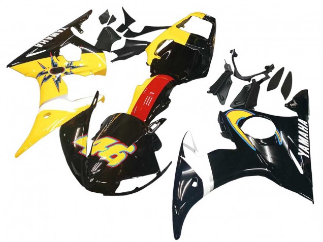 Carenados Moto Yamaha YZF R6 2003-2004 - Amarillo Rojo Negro Brillante 46 Baratos
