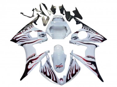 Carenados Moto Yamaha YZF R6S 2006-2009 - Blanco Dark Negro Llama Baratos