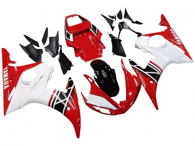 Carenado Moto Yamaha YZF R6S 2006-2009 - Blanco Rojo Negro Brillante Baratos