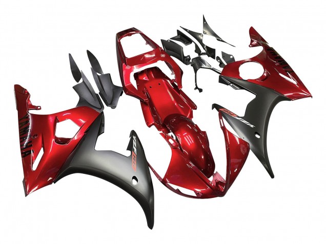 Kits Carenado Moto Yamaha YZF R6 2003-2004 - Rojo Negro Mate Baratos