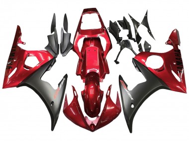 Kits Carenado Moto Yamaha YZF R6 2003-2004 - Rojo Negro Mate Baratos