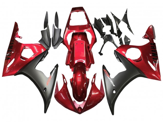 Kits Carenado Moto Yamaha YZF R6 2003-2004 - Rojo Negro Mate Baratos
