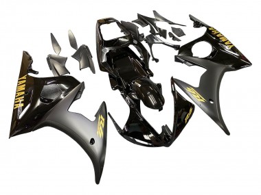 Carenados Moto Yamaha YZF R6 2003-2004 - Negro Brillante Negro Mate Oro Calcomanías Baratos