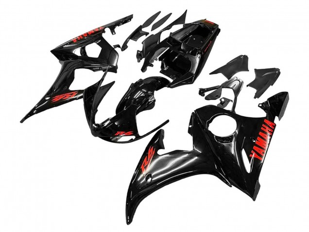 Carenados Moto Yamaha YZF R6S 2006-2009 - Negro Brillante Rojo Baratos