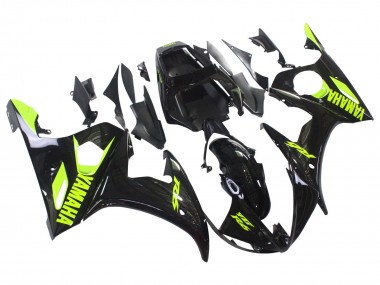 Carenados Moto Yamaha YZF R6 2003-2004 - Negro Brillante Neon Amarillo Baratos
